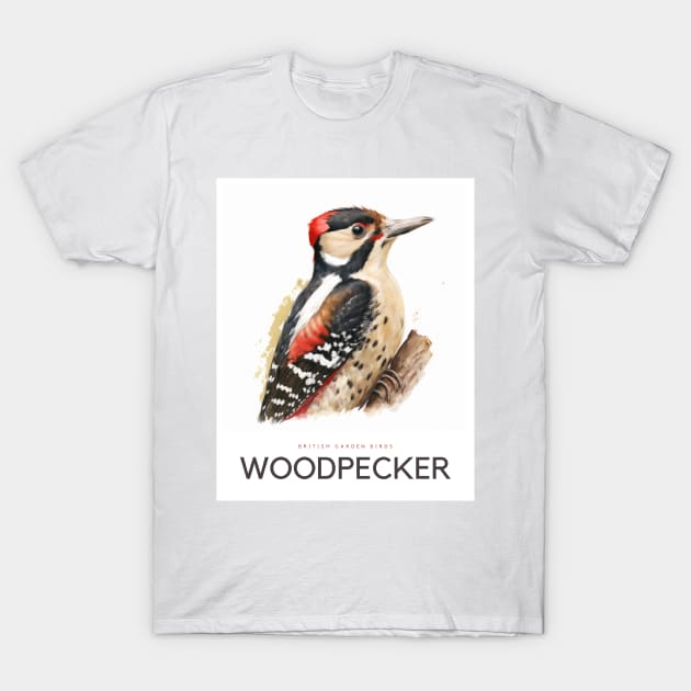 British Garden Birds: Woodpecker T-Shirt by andreipopescu